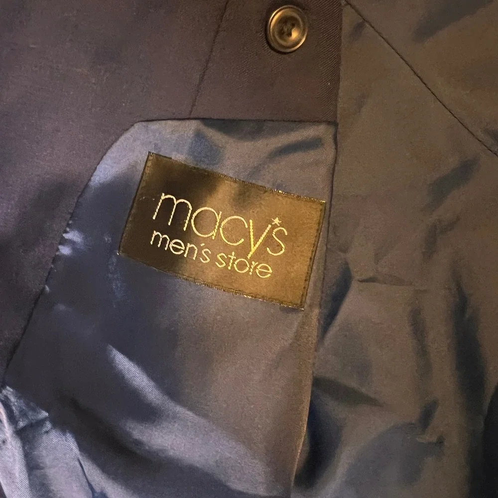 Michael Kors Blazer Sport Coat Two Button‎ Navy Blue Business Career Mens 41R